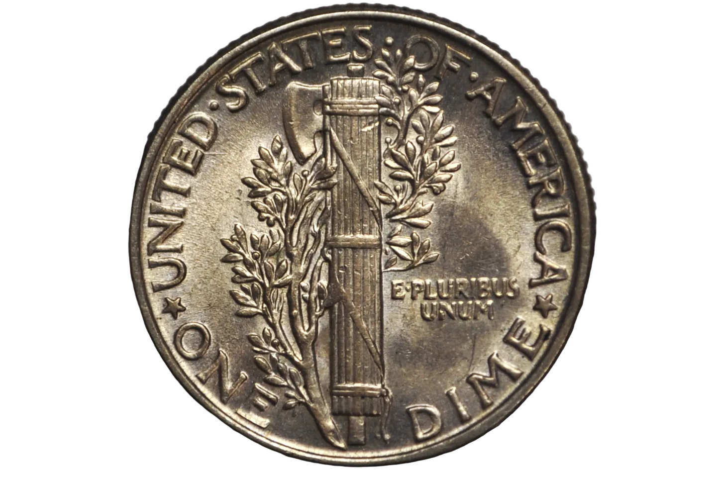 The reverse of a 1929 us dime