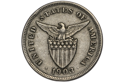 1903 Philippines 5 Centavos (Large Type) - XF/AU - 1903 Five Centavos Philippines