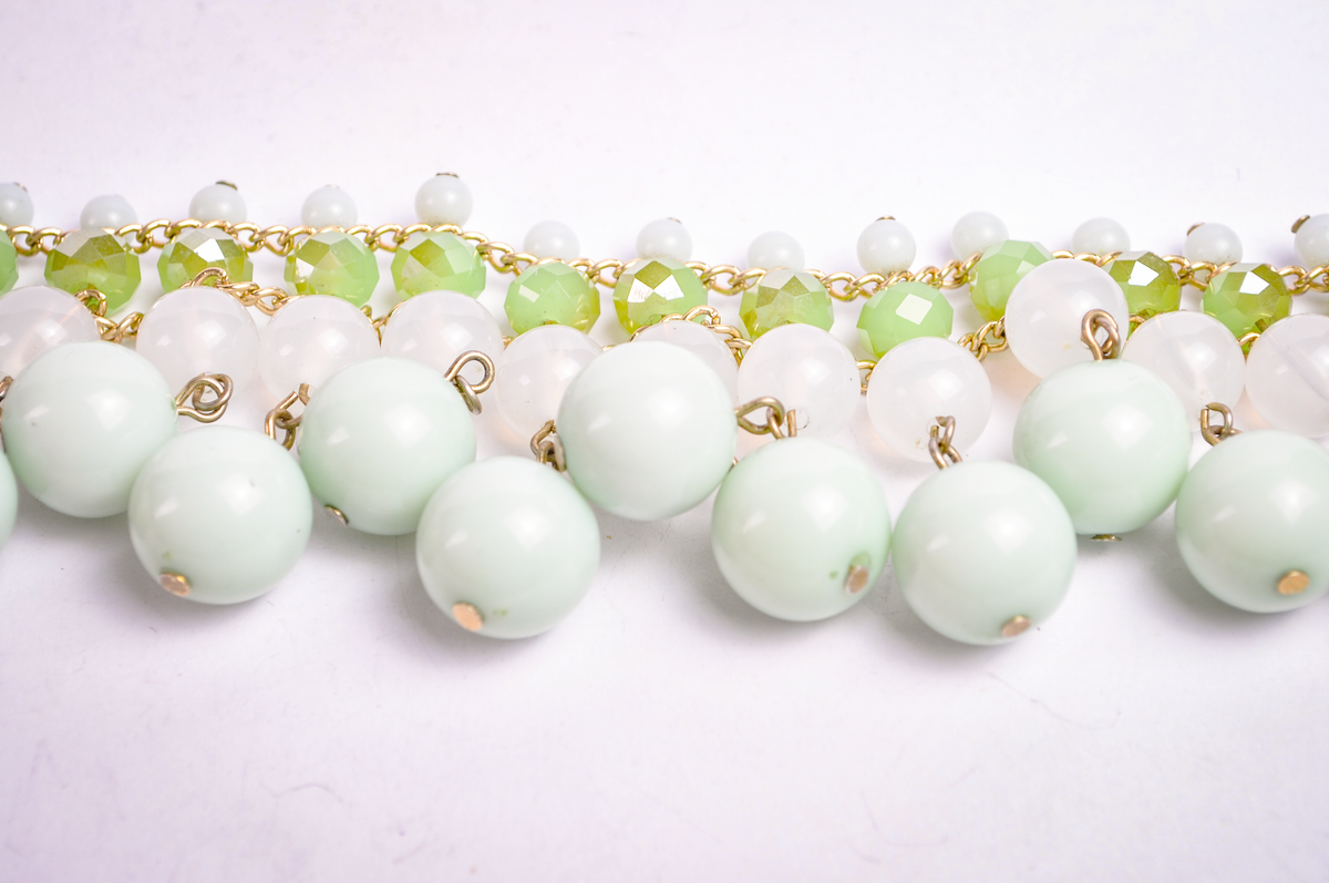 Stunning Mint Cascading Bib Necklace - Statement Jewelry