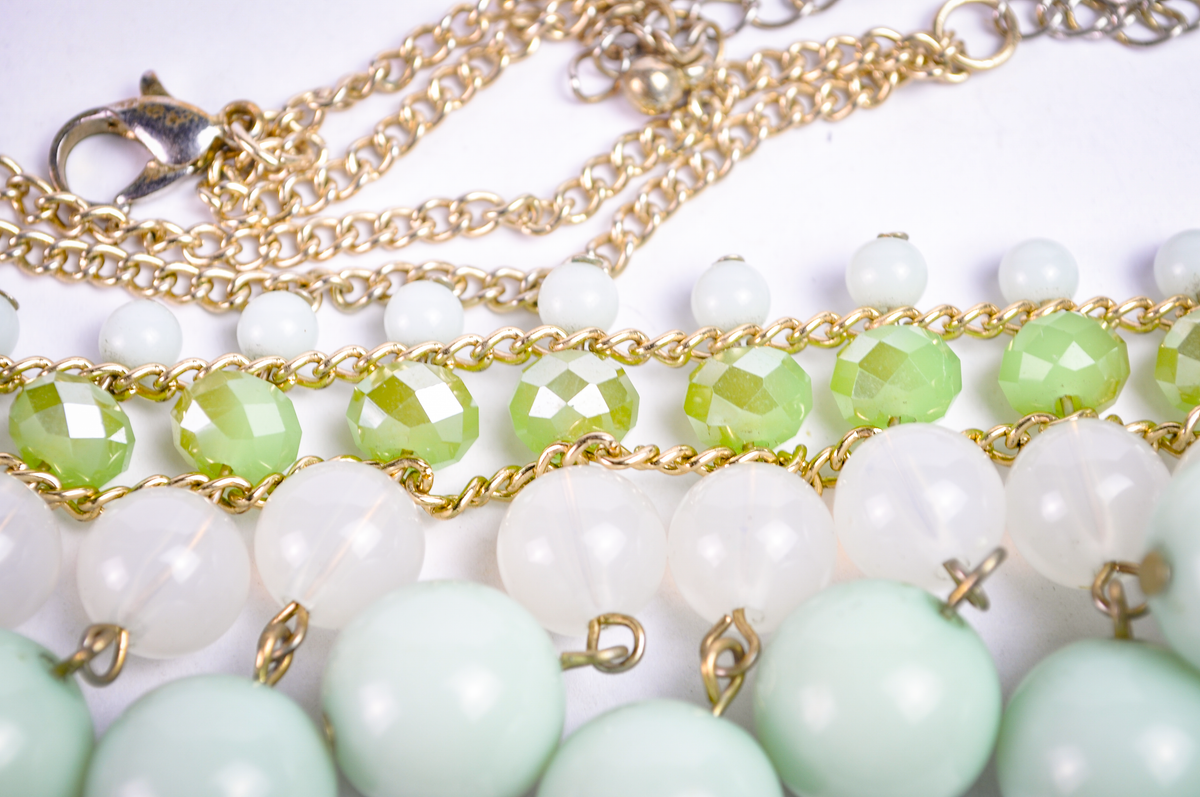 Stunning Mint Cascading Bib Necklace - Statement Jewelry