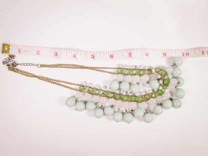 Stunning Mint Cascading Bib Necklace - Statement Jewelry