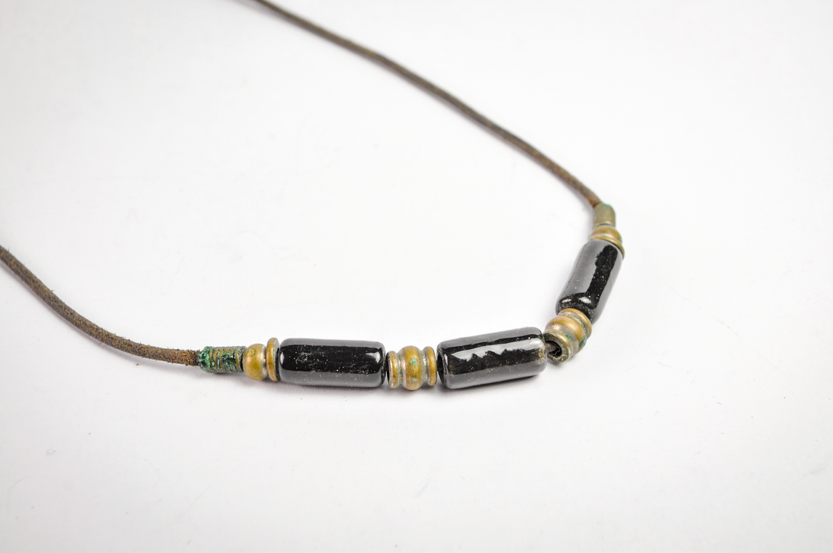 Midnight Muse Black Glass Geometric Bead Necklace