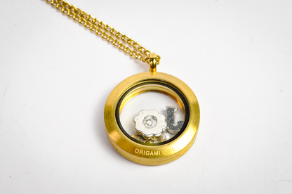 Origami Owl Gold-Tone Living Locket Necklace with Interchangeable Charms