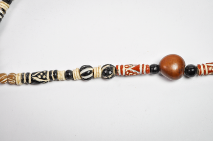 Stunning Cowrie Shell & Patterned Bead Statement Necklace
