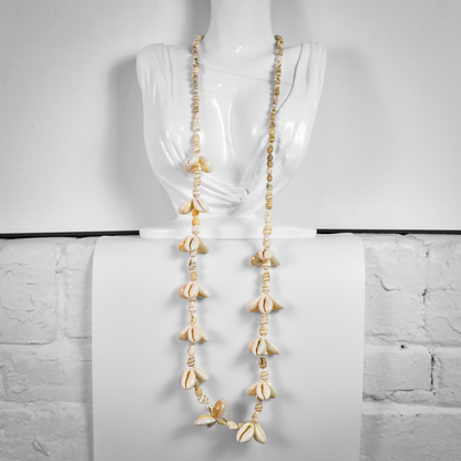 Shoreline Keepsake Vintage Cowrie & Seashell Lei Necklace