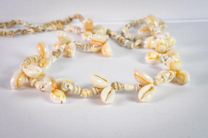 Shoreline Keepsake Vintage Cowrie & Seashell Lei Necklace