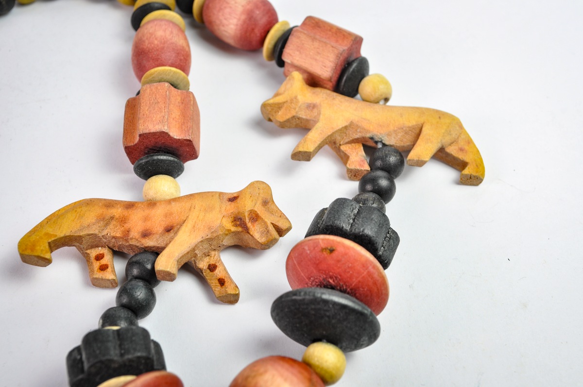 Wild Spirit Carved Animal & Chunky Bead Statement Necklace