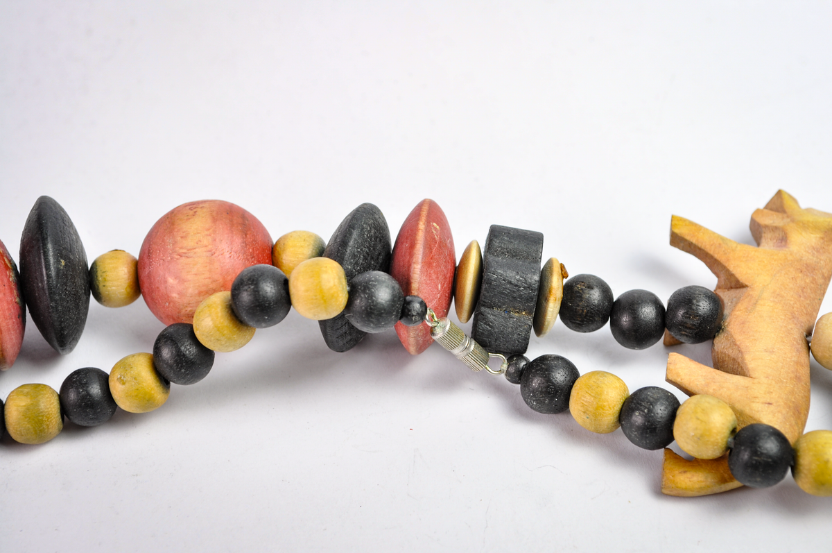 Wild Spirit Carved Animal & Chunky Bead Statement Necklace