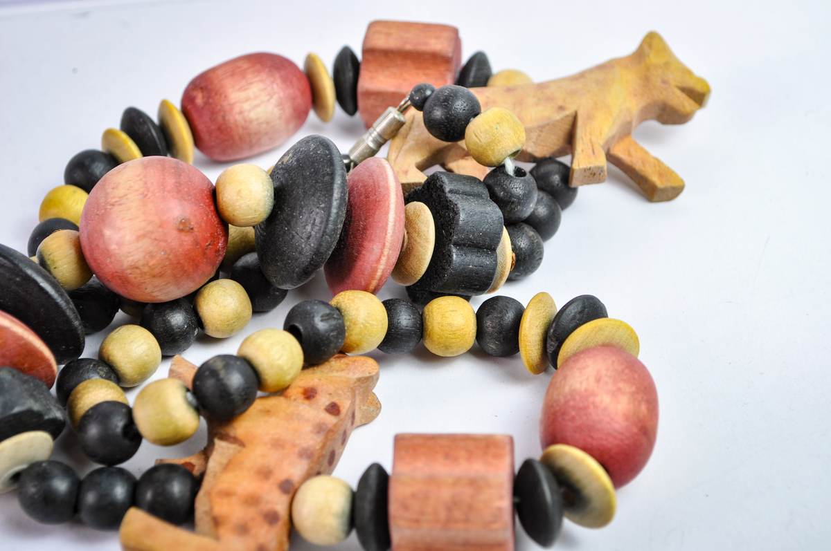 Wild Spirit Carved Animal & Chunky Bead Statement Necklace