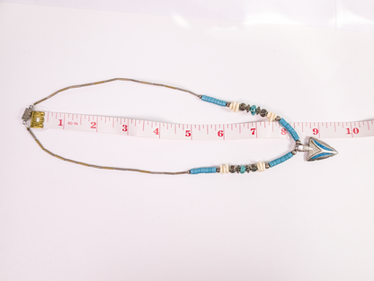 Desert Sky Turquoise & Metal Arrowhead Pendant Necklace