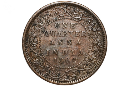 India 1/4 Anna 1862 - AU/Unc. Condition - 1862 India Quarter Anna - British India One Quarter Anna, Great Coin