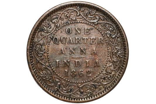 India 1/4 Anna 1862 - AU/Unc. Condition - 1862 India Quarter Anna - British India One Quarter Anna, Great Coin