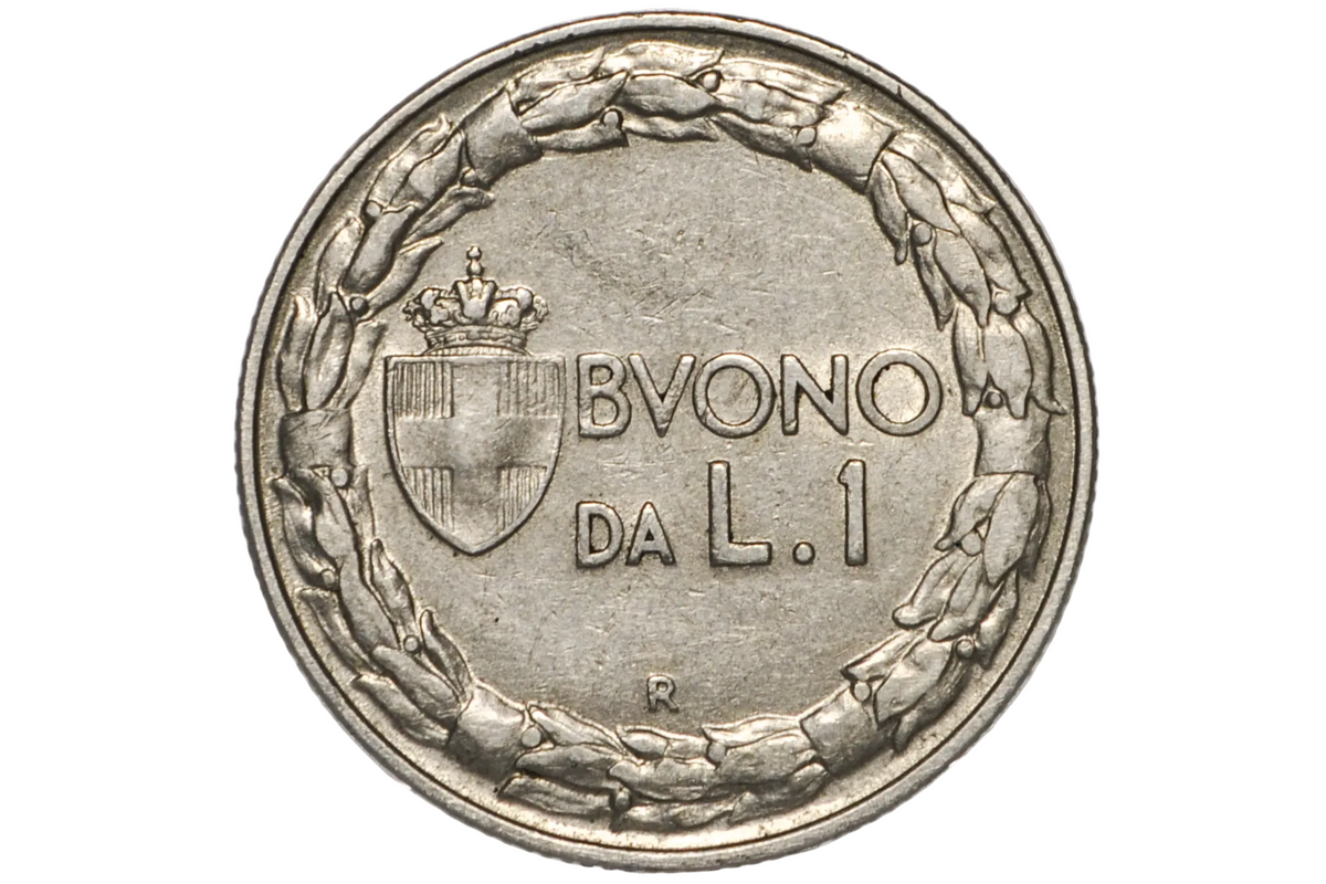 1924 1 Lira - AU -  L.1 Italian Coin 1924 - Beautiful Coin - 1924 L1 Italy One lire - Nickel Composition