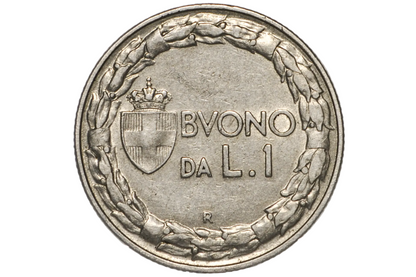 1924 1 Lira - AU -  L.1 Italian Coin 1924 - Beautiful Coin - 1924 L1 Italy One lire - Nickel Composition