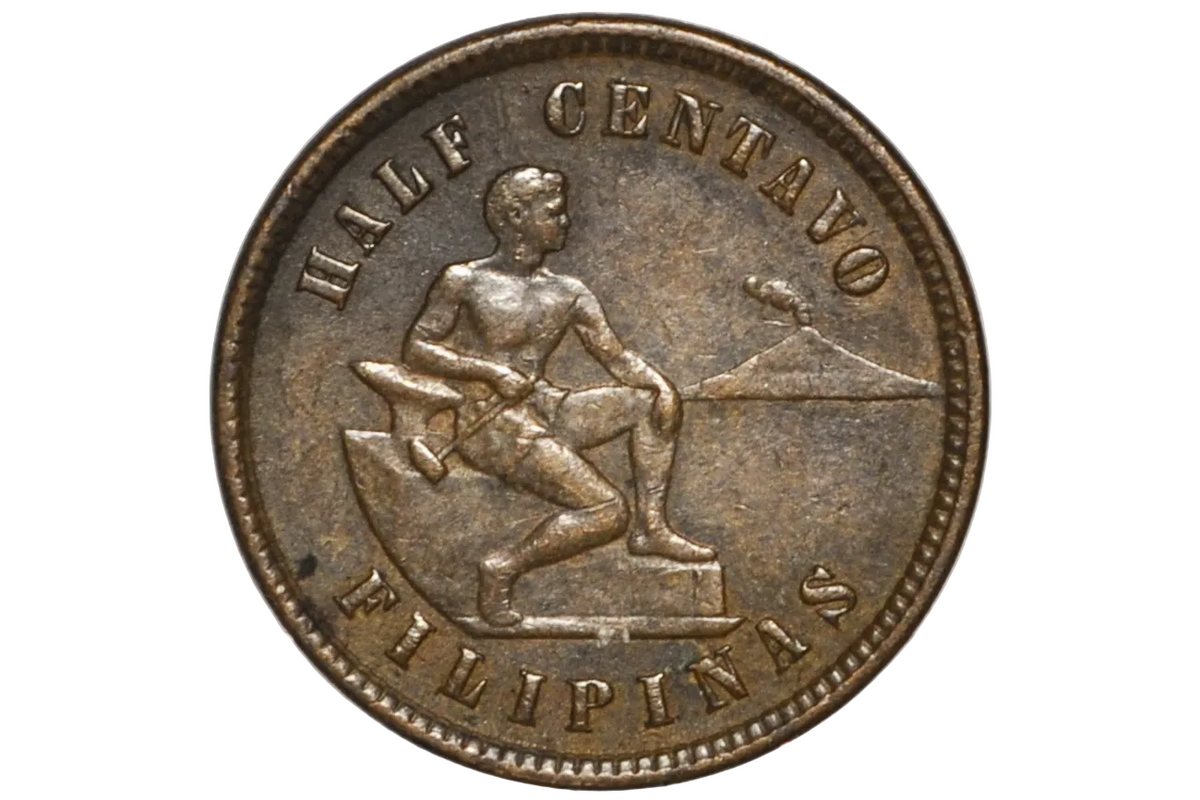 1903 Philippines Half Centavo - AU/Unc. Condition - Rarer Coin - 1903 Half Centavo Filipinas, Great Condition