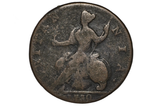 1730 UK Halfpenny - Great Detail - 1730 Great Britain 1/2 Penny