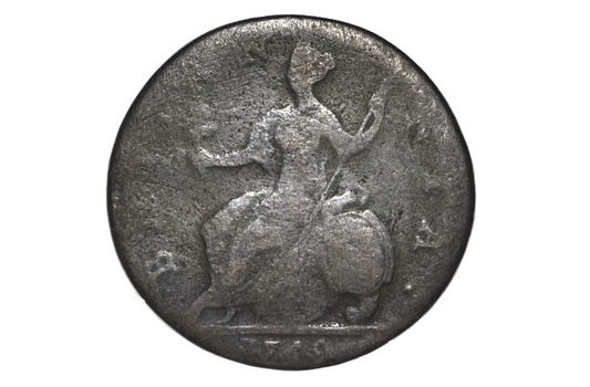 1749 UK Halfpenny - Great Details, Corrosion - 1749 Great Britain 1/2 Penny