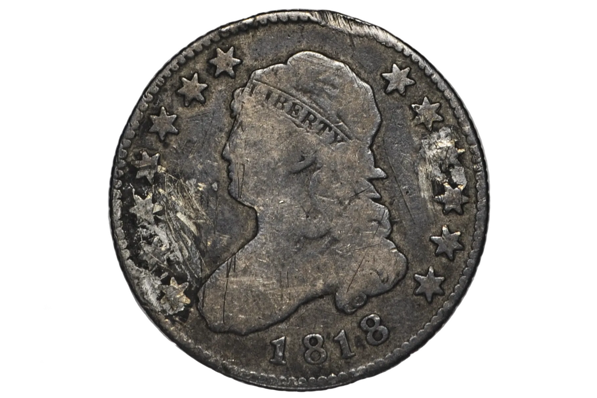 1818 Quarter - Rare Coin / Rare Type - 1818 US Quarter 1818 Capped Bust Quarter, Early American Coin; Rare Coin Type, Few ever Made