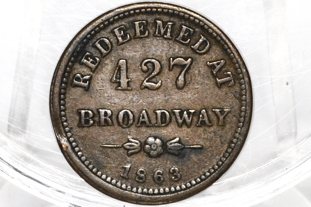 1863 Store Card Civil War Token - Fruit Dealers - Merchant CWT - Albany NY