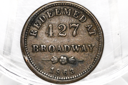1863 Store Card Civil War Token - Fruit Dealers - Merchant CWT - Albany NY
