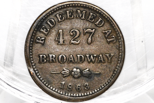 1863 Store Card Civil War Token - Fruit Dealers - Merchant CWT - Albany NY