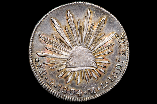 1834 Silver 8 Reales Mexico Mo Ml - Choice AU, Beautiful Luster & Toning - Rarer - Mexican Eight Reales Silver 1834