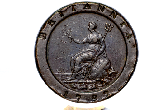 1797 Great Britain Two Pence - XF Detail, 56.7g - UK 2 Penny 1797 - George III - Cartwheel Penny