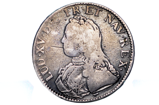 1726 ECU France, 300 years old, Paris Mint, Louis XV - Paris Mint Silver ECU 1764, 1700s Silver Coin, Old French Coin