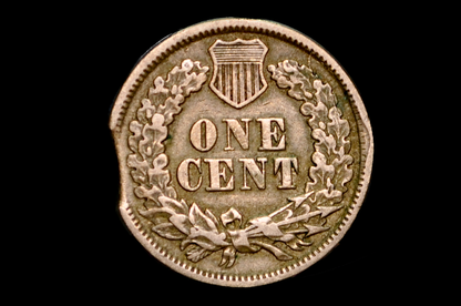 1863 Error Indian Head Cent Clipped Planchet - AU Detail - Great Unique Error Piece For a Collection