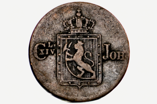 Norway 1839 1/2 Skilling Copper Coin - Norwegian Half Skilling 1839 - Rare Date, Few Made