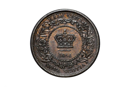 1861 Nova Scotia Half Penny - Uncirculated Grade / Condition - Province of Nova Scotia 1/2 Penny 1861, Rarer Coin