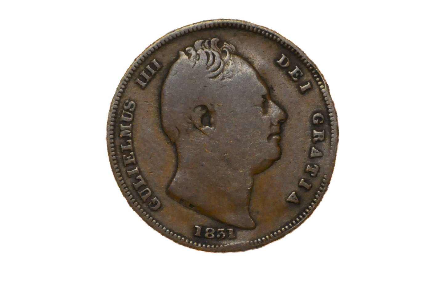 1831 UK Half Penny Great Britain 1831 - King William IV - British 1/2 Penny From 1831, Scarce Coin
