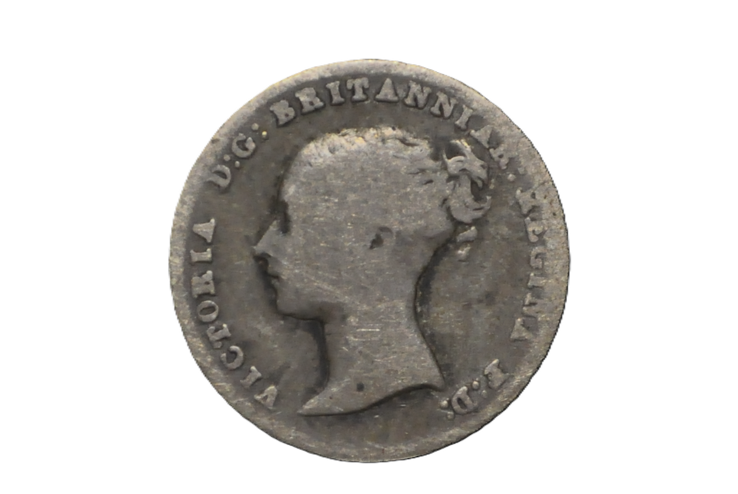 1843 Threepence Great Britain 3 Pence Silver - Rare - UK 3 Pence Silver 1843 - Queen Victoria / Victorian Era
