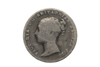 1843 Threepence Great Britain 3 Pence Silver - Rare - UK 3 Pence Silver 1843 - Queen Victoria / Victorian Era