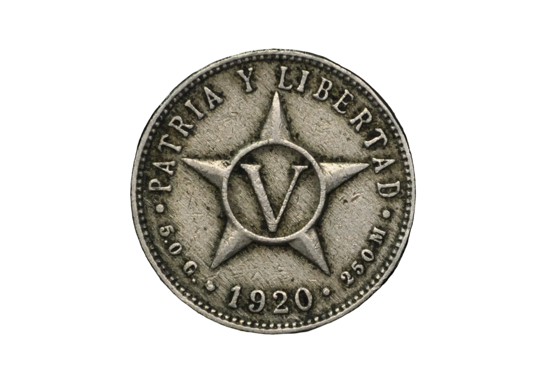 Cuba Coin 5.g 1920 Patria Y Libertad