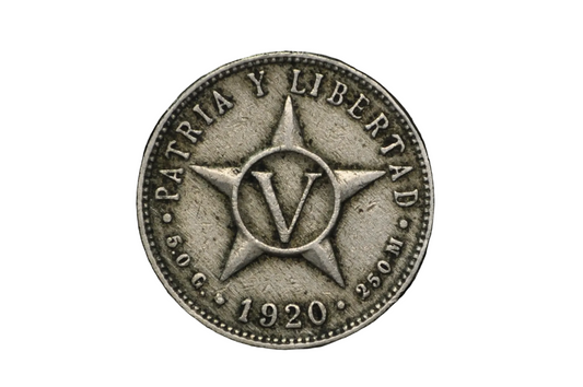 Cuba Coin 5.g 1920 Patria Y Libertad