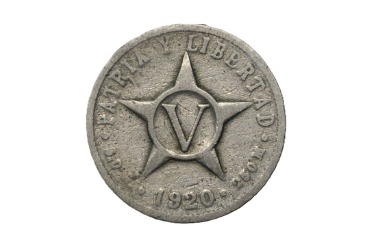 1920 Cuba 5 Centavos - First Republic of Cuba - Cuba Cinco Centavos