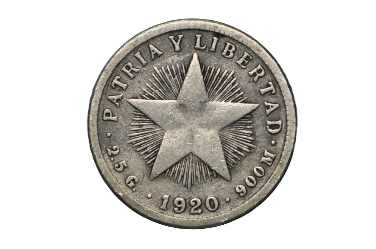 Rarer Silver 1920 Cuba Diez Centavos - First Republic of Cuba - Cuban Coins
