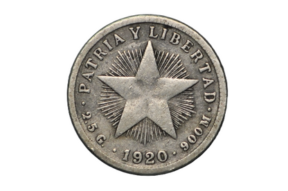 Rarer Silver 1920 Cuba Diez Centavos - First Republic of Cuba - Cuban Coins