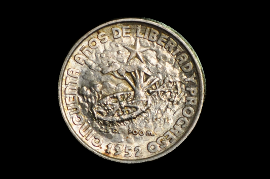 Rarer Silver 1952 Cuba Diez Centavos - Uncirculated - Cuban Coins - .900 Silver