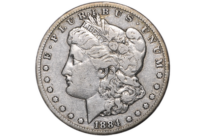 1884 CC Morgan Silver Dollar - VF - Carson City Mint 1884CC Morgan Dollar 1884CC, Rarer Date, Authentic