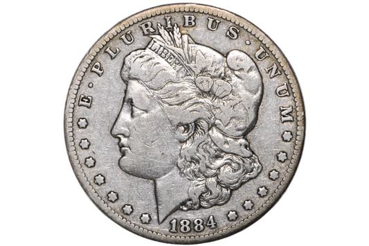 1884 CC Morgan Silver Dollar - VF - Carson City Mint 1884CC Morgan Dollar 1884CC, Rarer Date, Authentic