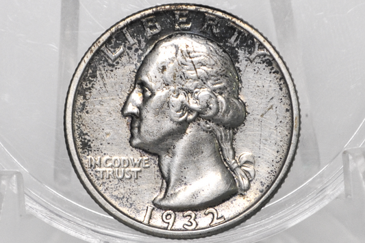 1932-S Washington Silver Quarter - AU Details, Cleaned - San Francisco Mint - Key Date Quarter 1932 S - 1932 S Quarter Collection