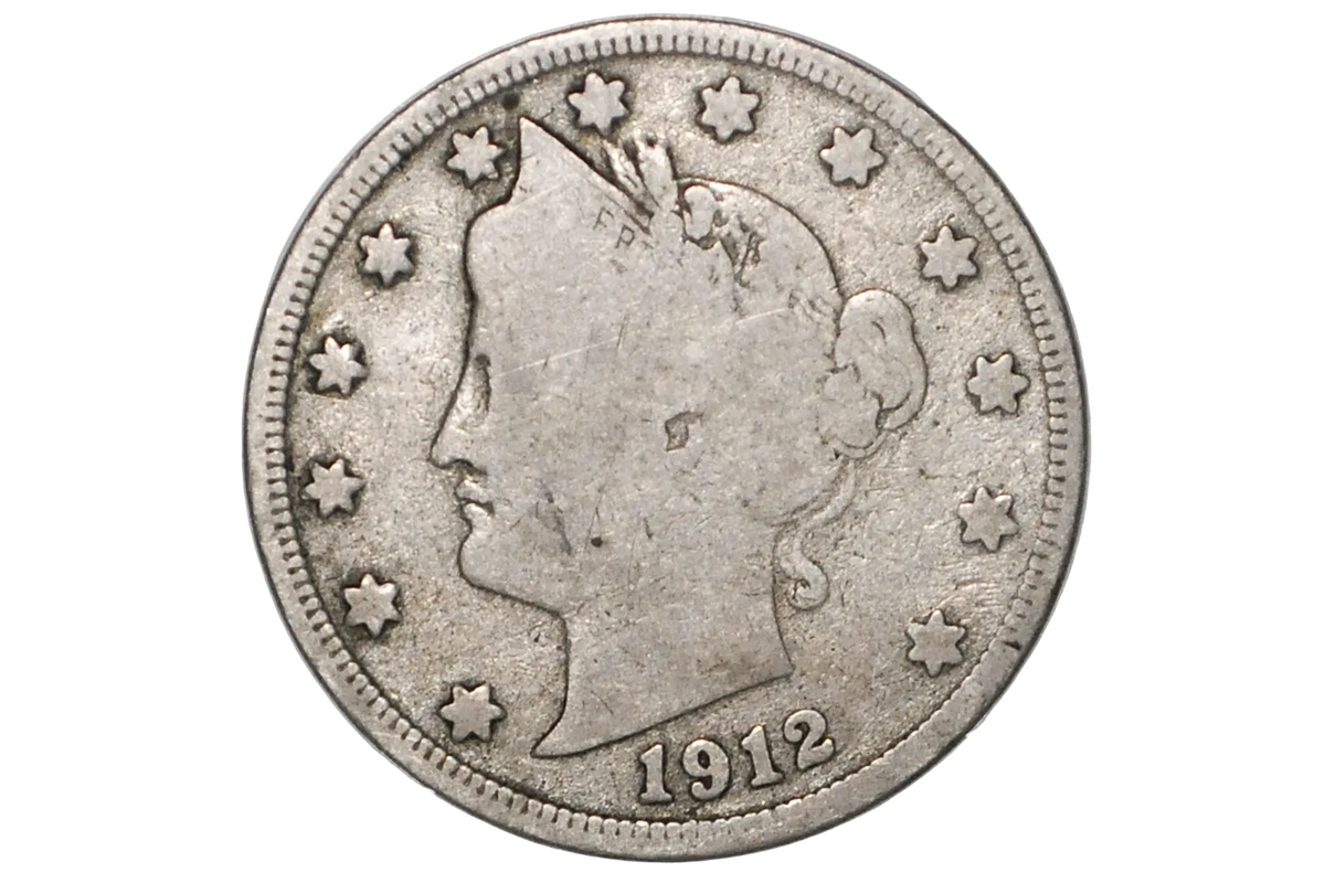 1912-S Liberty Head Nickel, The Key Date- VG+ (Very Good) Grade - San Francisco Mint - Liberty Nickel 1912S, Very Rare Coin, Only 238,000 Made!