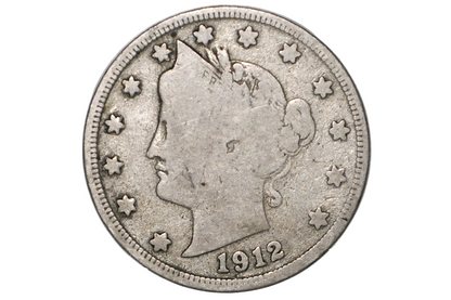 1912-S Liberty Head Nickel, The Key Date- VG+ (Very Good) Grade - San Francisco Mint - Liberty Nickel 1912S, Very Rare Coin, Only 238,000 Made!