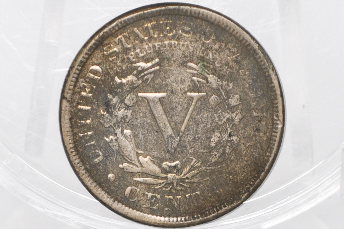 1886 Liberty Head Nickel - Key Date - Fine Details, Prior Corrosion - 1886 V Nickel 1886 US 1 Nickel - V Nickel Key Date (Copy)