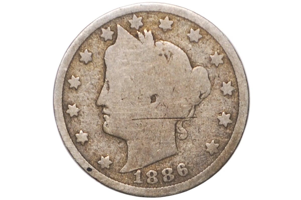 1886 Liberty Head Nickel - Key Date - AG/G - 1886 V Nickel 1886 US 1 Nickel - V Nickel Key Date (Copy) (Copy)