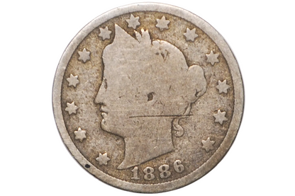 1886 Liberty Head Nickel - Key Date - AG/G - 1886 V Nickel 1886 US 1 Nickel - V Nickel Key Date (Copy) (Copy)