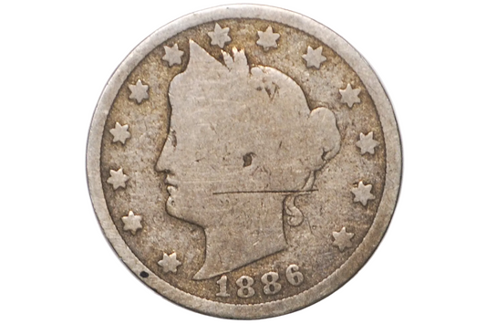 1886 Liberty Head Nickel - Key Date - AG/G - 1886 V Nickel 1886 US 1 Nickel - V Nickel Key Date