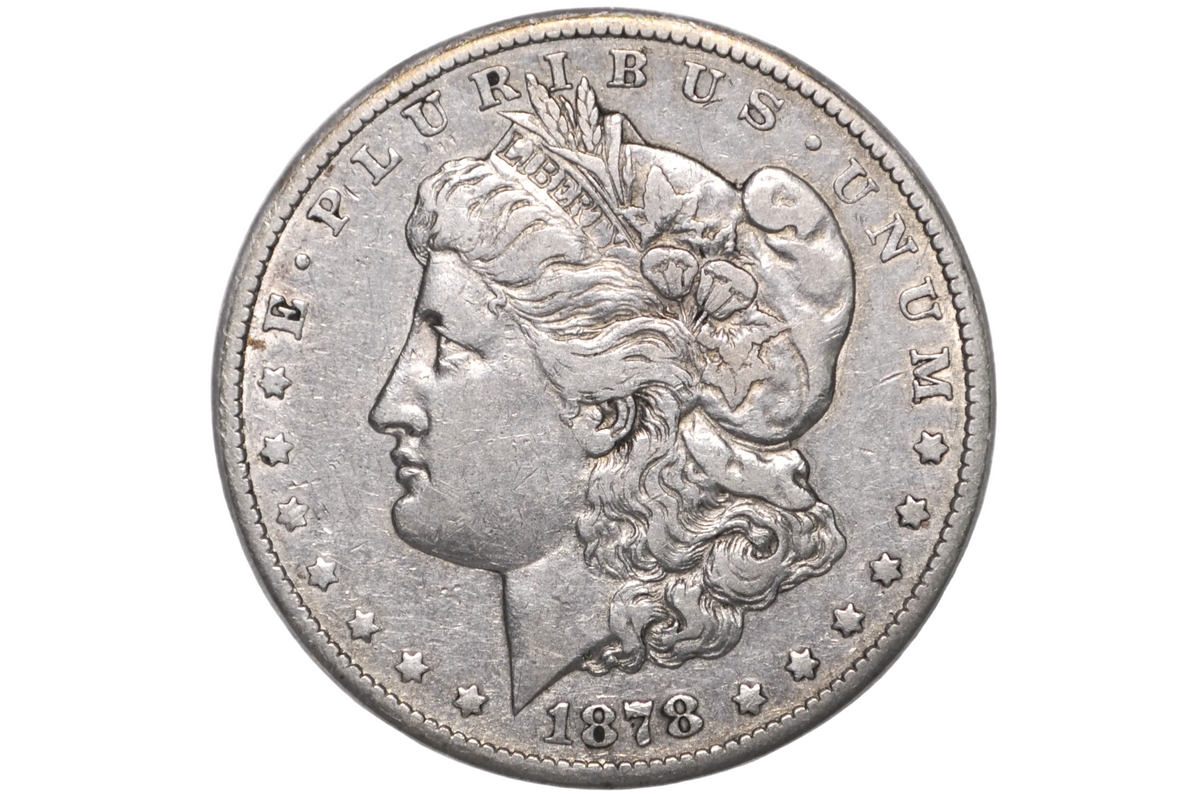 Dólar de Plata Morgan de 1878 CC - XF+ - Ceca de Carson City, Dólar Morgan 1878-CC Fecha Clave 1878CC